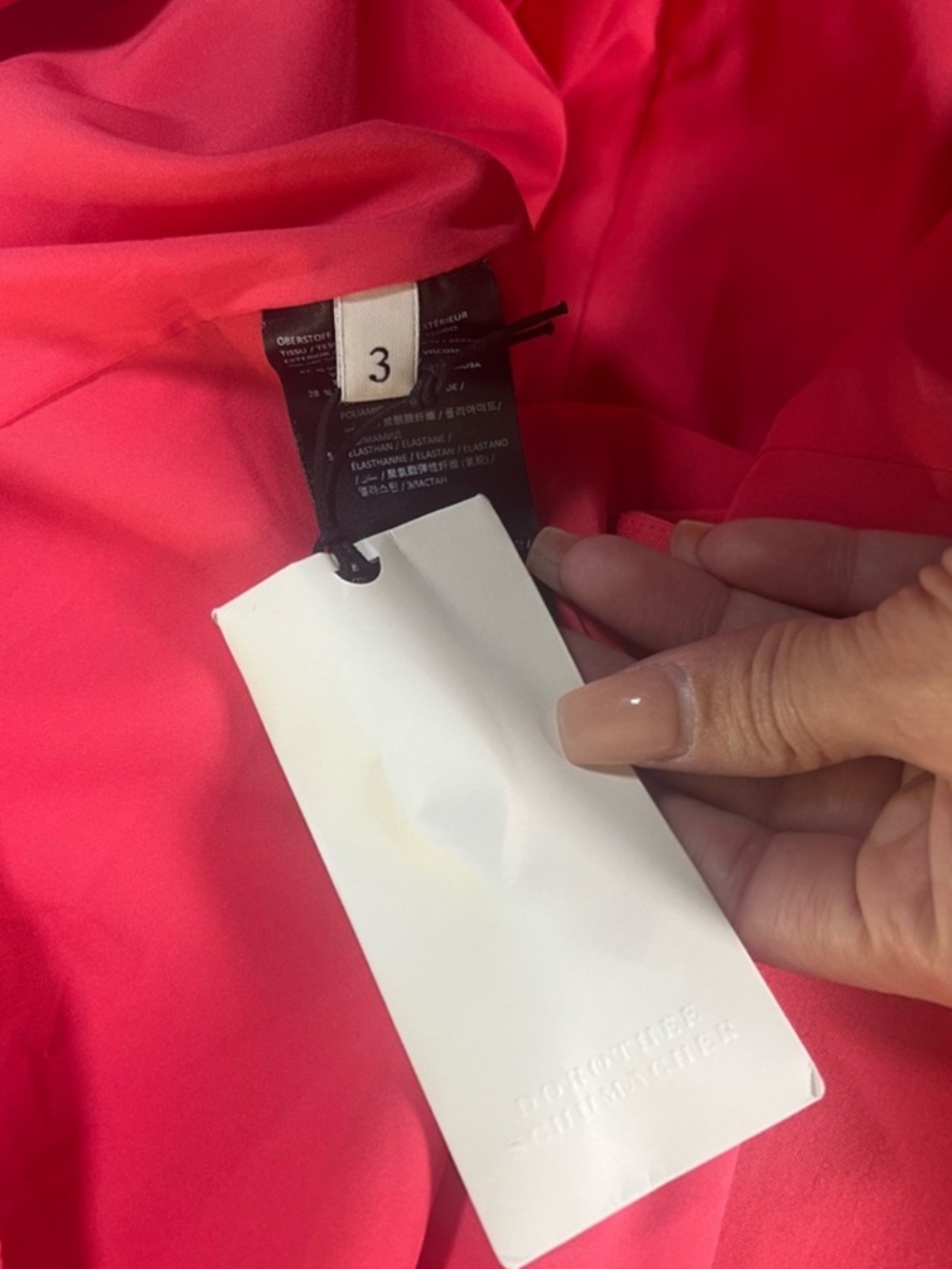 Dorothee Schumacher Off-Shoulder Coral Long-Sleeve Double-Breasted Midi Dress - Picture 12 of 16